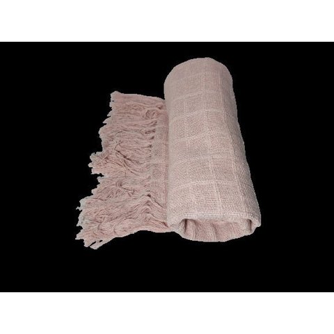 Manta ( Sofá 2 Lugares ) 1,20x1,90 Algodão Rosa Bebê