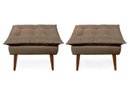 Ver imagem 2 de 2 Poltronas Capuccino Opala com 2 Puff Decorativa Confortável para Sala Quarto Recepção Suede Luxo