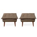 Ver imagem 2 de 2 Poltronas Capuccino Opala com 2 Puff Decorativa Confortável para Sala Quarto Recepção Suede Luxo