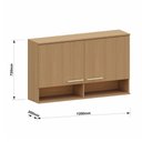 Ver imagem 3 de Armário Aéreo 100 Mdf 2 Portas com Nicho Inferior 120cm Duna Luciane Móveis