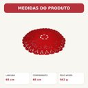 Ver imagem 3 de Tapete de Crochê Redondo Vermelho Artesanal 68x68 Quarto Sala