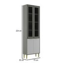 Ver imagem 4 de Paneleiro Domus 4 Portas com Vidro Silver/branco - Hecol Móveis