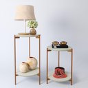 Ver imagem 5 de Conjunto de Mesas Solis Redondas Tampo MDF 43cm Off White e Bronze