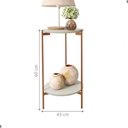 Ver imagem 2 de Conjunto de Mesas Solis Redondas Tampo MDF 43cm Off White e Bronze