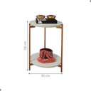 Ver imagem 4 de Conjunto de Mesas Solis Redondas Tampo MDF 43cm Off White e Bronze
