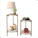 Ver imagem 3 de Conjunto de Mesas Solis Redondas Tampo MDF 43cm Off White e Bronze