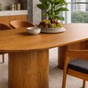 Ver imagem 5 de Mesa de Jantar 220cm 10 Luagaresavana Tampo Oval Orgânico Laminado Estrutura Madeira Natural