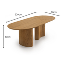 Ver imagem 4 de Mesa de Jantar 220cm 10 Luagaresavana Tampo Oval Orgânico Laminado Estrutura Madeira Natural