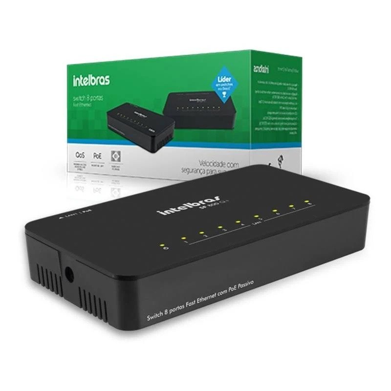 Switch 8 Portas Fast Ethernet Sf 800 Q+ Intelbras