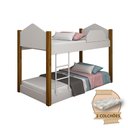 Ver imagem 2 de Beliche Infantil Juvenil Luiza com Colchões - Branco/mel