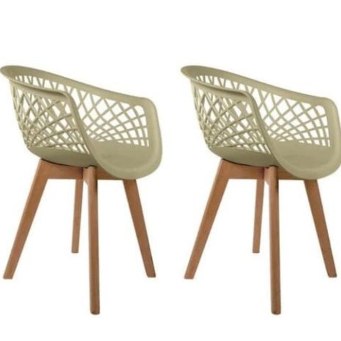 Cadeira Web Wood Fendi em Polipropileno com Estrutura de Madeira e Metal para Cozinha e Escritório