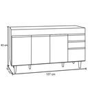 Ver imagem 5 de Balcão Gabinete 160cm sem Tampo 4 Portas 2 Gavetas Arkansas Castanho-preto - Lumil Móveis