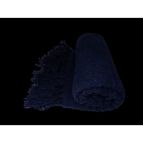 Manta ( Sofá 2 Lugares ) 1,20x1,90 Algodão Azul-Petróleo