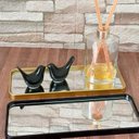 Ver imagem 2 de Bandeja Espelhada Decorativa Lavabo Banheiro Sala, Expositor de Joias Multiuso 01 Unidade 30x10cm:pr