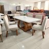 Sala de Jantar 160x80 Mdf/vidro 6 Cadeiras Lottus Bom Pastor - 2