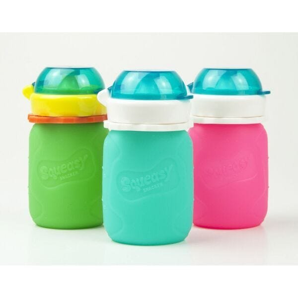 Garrafa Alimentador De Silicone Infantil Squeasy 100ml Verde ...