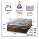 Ver imagem 2 de Conjunto Box Baú King Sheffield Marrom 193x203x72 c/ Molas Ensacadas