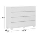 Ver imagem 3 de Cômoda Demóbile Sintra 8 Gavetas 136cm - Branco
