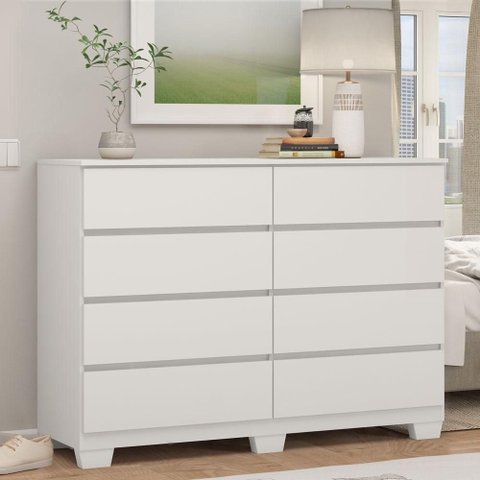 Cômoda Demóbile Sintra 8 Gavetas 136cm - Branco