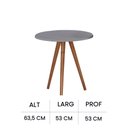 Ver imagem 3 de Mesa de Apoio Pequena Tripé Pé Palito Hannover - Cinza/imbuia Glazer