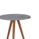 Ver imagem 2 de Mesa de Apoio Pequena Tripé Pé Palito Hannover - Cinza/imbuia Glazer