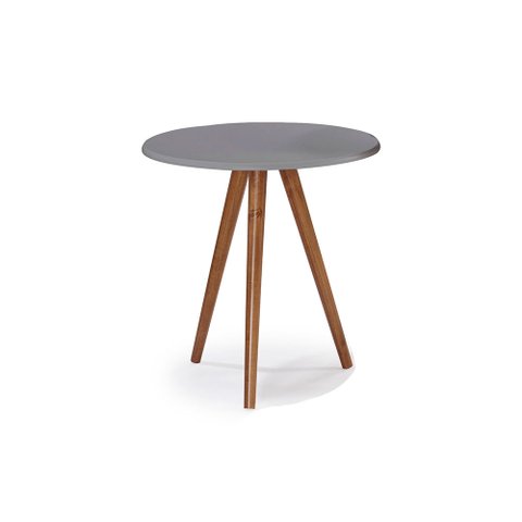 Mesa de Apoio Pequena Tripé Pé Palito Hannover - Cinza/imbuia Glazer