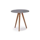 Ver imagem 1 de Mesa de Apoio Pequena Tripé Pé Palito Hannover - Cinza/imbuia Glazer