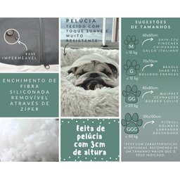 Cama Nuvem Luxo M 60x60:Branco com Salmão - 2