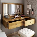 Ver imagem 2 de Penteadeira Camarim Suspensa Alice 2 Gavetas com Espelho Ypê - Panorama Móveis