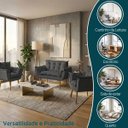 Ver imagem 4 de Kit Namoradeira Decorativa e 2 Poltronas Confortável para Sala Recepção Manicure Alice Suede