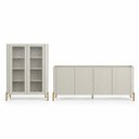 Ver imagem 2 de Kit Cristaleira com Buffet Bend Frisado Principal Incolar Luna Metal Dourado