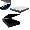 Cama Box Baú Casal Colchão Mola Bonnel + Box Sintético Preto 59x138x188 - 1