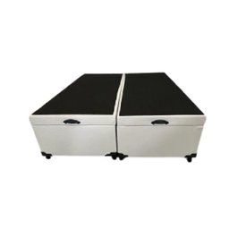 Cama Box Baú Casal Bipartido Sintético Branco - 1