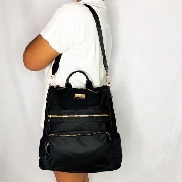 Mochila Feminina Impermeável Preto - ADJ DECOR - 5