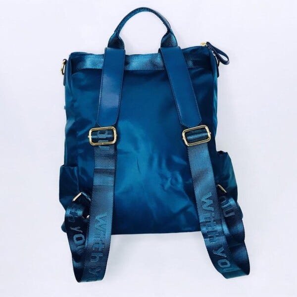 Mochila Feminina Impermeável Azul - ADJ DECOR - Azul - 3