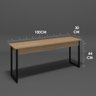 Conjunto Mesa e Banco Estilo Industrial 120 Madeira Metal Preta Sala Varanda Jantar Estar - 4