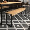 Conjunto Mesa e Banco Estilo Industrial 120 Madeira Metal Preta Sala Varanda Jantar Estar - 5