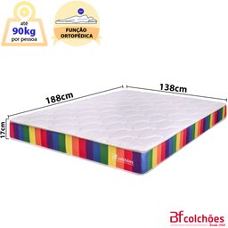 Colchão Casal A Vácuo Ortopédico Espuma Certificada 138x188x17cm - BF Colchões - 2