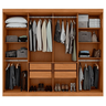 Guarda Roupa 08 Pts Andara Soft 2024 - C/ Espelho e C/ Pes Pvc Amendoa Clean/off White - La 2.36 - 2