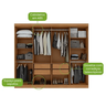 Guarda Roupa 08 Pts Andara Soft 2024 - C/ Espelho e C/ Pes Pvc Amendoa Clean/off White - La 2.36 - 3