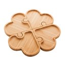 Ver imagem 1 de Petisqueira de Bambu C/4 Divisórias Quebra-cabeça Heart 26cm Lyor