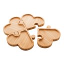 Ver imagem 3 de Petisqueira de Bambu C/4 Divisórias Quebra-cabeça Heart 26cm Lyor