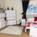 Ver imagem 2 de Cama de Solteiro de Madeira Maciça Branco Lavado