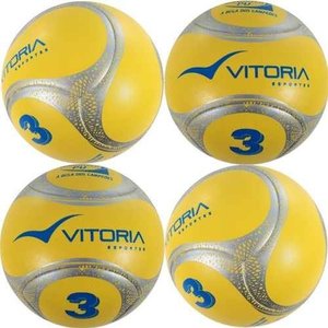 Kit 4 Bolas Futebol De Campo Nº 3 Sub 12 Oficial Termotec Pu - Amarelo