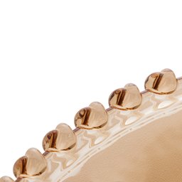 Prato Raso de Cristal Coração Âmbar Metalizado 28cm Lyor - 3