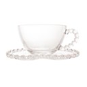 Ver imagem 3 de Xícara P/Chá Com Pires Cristal Coração Transparente 170ml Lyor