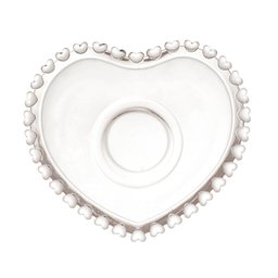 Xícara P/Chá Com Pires Cristal Coração Transparente 170ml Lyor - 4