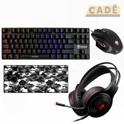 Kit Gamer Teclado Mecanico Mouse Headset Lançamento + Envio - 1