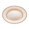 Prato Raso P/sobremesa Cristal Coração Âmbar Metalizado 20cm Lyor - 1