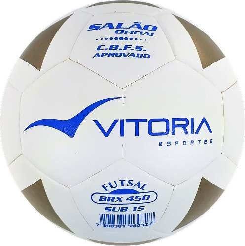 Kit 5 Bolas Futsal Vitoria Brx Max 450 Sub 15 (13/15 Anos) - Branco - 4